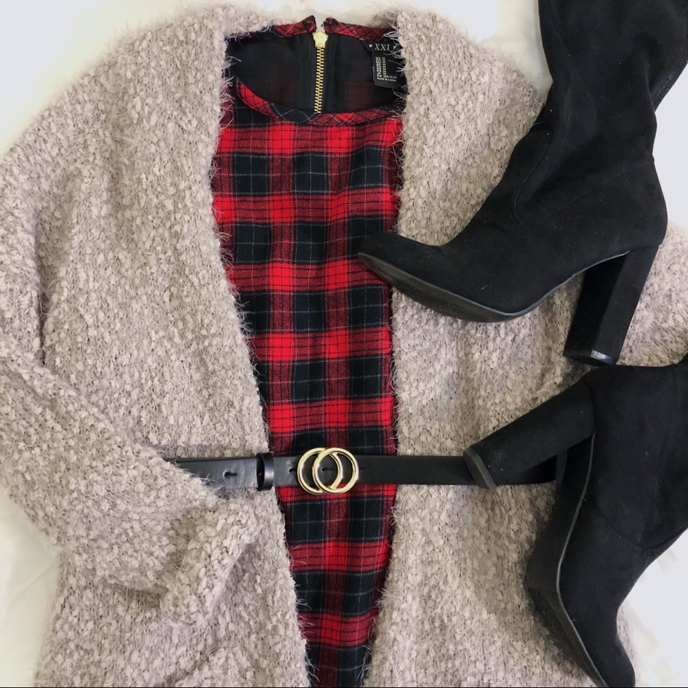 Red Plaid Forever 21 Shift Dress